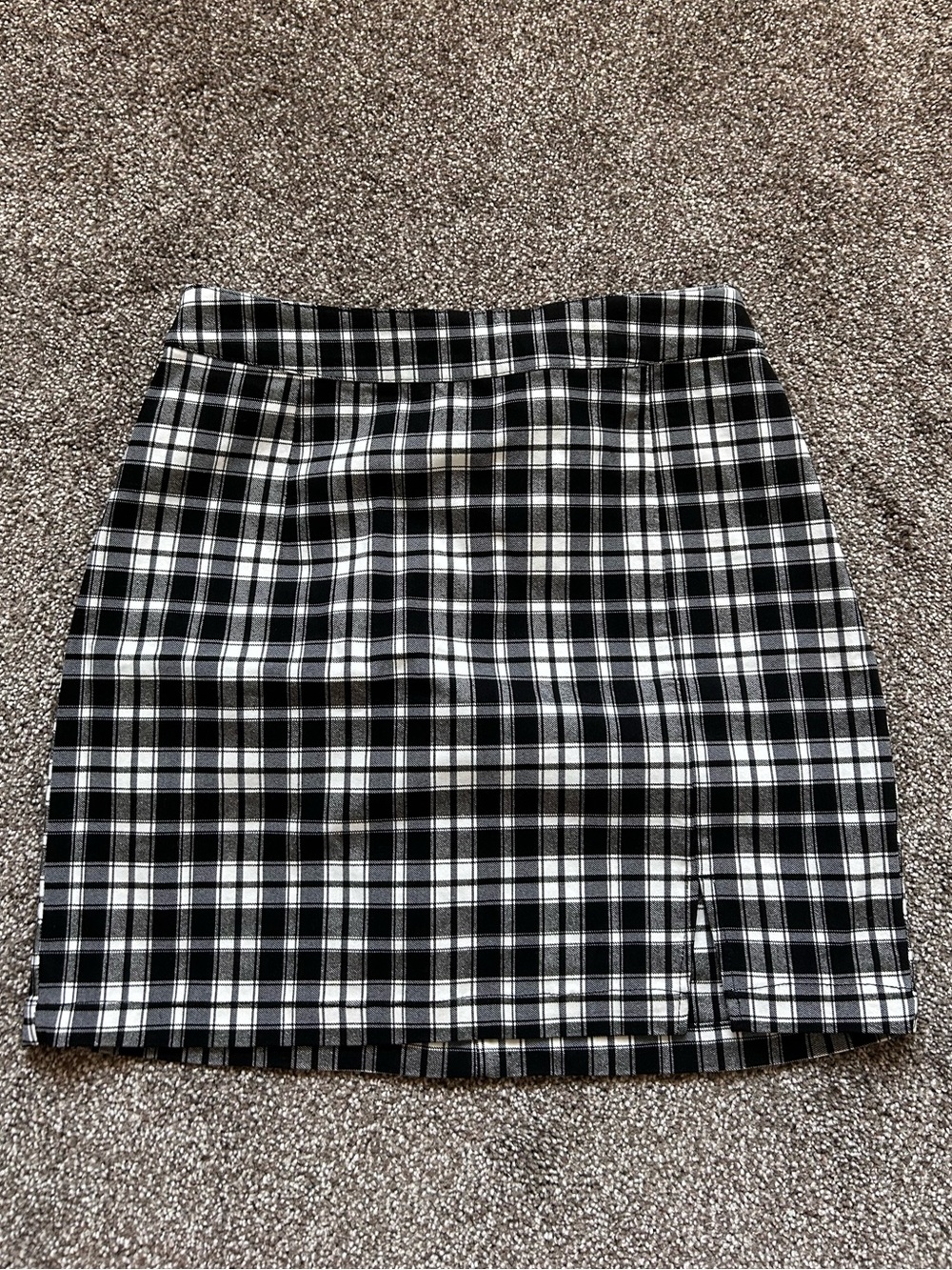 Garage Black and White Plaid Mini Skirt